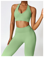 Nuevo Conjunto Deportivo para Mujer, Talla Grande, para Gimnasio, Fitness, Running, Yoga, Ligero, Cálido, Top sin Mangas, Pantalones Acampanados, Logotipo Frontal, Cintura Alta