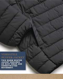 Veste matelassée pour homme Outfitters, résistante aux intempéries, poids moyen, matelassée, chaude, isolée, manteaux d'hiver pour homme - Product Image 5