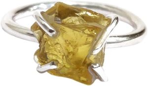 Bague pour femme en argent sterling 925, pierre précieuse citrine naturelle, pierre de naissance de novembre, sertie à griffes, bijoux faits à la main pour Noël - Product Image 3
