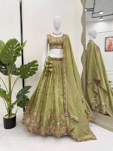 Lehenga Choli brodé rose pêche pour femmes avec dupatta, tenue ethnique élégante - Product Image 5
