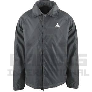 Hot Sale Men's Coaches Jacket Blank Custom Logo Plus Size Men's Coaches Jacket Plain <b>Black</b> <b>Windbreaker</b> Coaches Jacket - Product Image 2