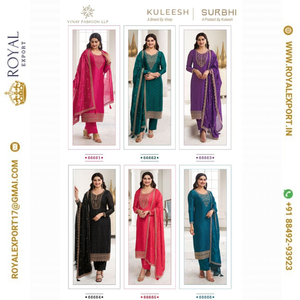 Présentation de la nouvelle Georgette en soie imprimée numérique avec matériel de robe de travail brodé avec Georgette en soie Dupatta - Product Image 4