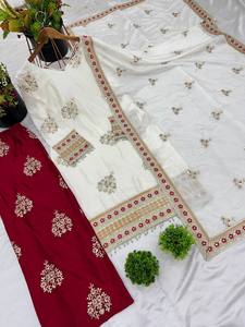 Nuevo diseñador indio bordado de calidad estándar con Secuencia mujeres Sharara traje para ocasiones especiales como fiesta de boda - Product Image 6