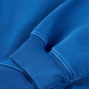 Sudadera de cuello redondo de forro polar sólido y elegante para hombre, 100% algodón, cálida y cómoda para el día a día en invierno, con lavado ácido y apliques, estilo urbano. - Product Image 3