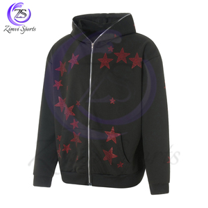 Machine Washable 2025 Pullover Style <b>Men</b> Clothing Good Quality In Wholesale Price Best Soft Touch Fabric Rhinestone Hoodies - Product Image 2