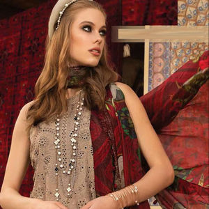 Traje Dupatta con Bordado Intenso en Algodón Puro con Trabajo de Bordado y Estampado de Algodón, Vestido Estilo Indio para Venta al por Mayor - Product Image 1