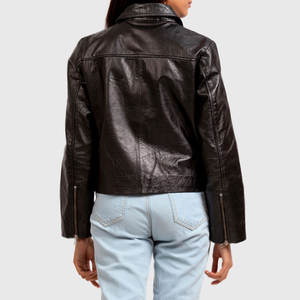 Veste en cuir pour femme tendance à vendre, 100% cuir, coupe classique, veste en cuir tendance pour femme - Product Image 2