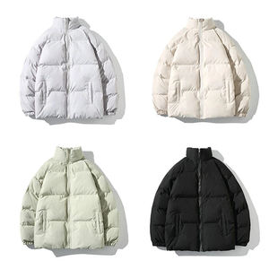 Men's Winter Solid Thick <b>Cardigan</b> Jacket <b>with</b> Stand Collar Long Sleeve Zipper <b>Pockets</b> Fashionable Casual Hooded Full Zipper Coat - Product Image 2