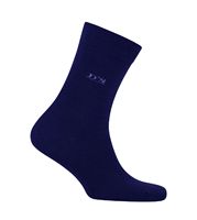Chaussettes décontractées pour hommes D'S Damat en coton naturel respirant et antiallergique, bleu foncé, taille 40-44, textile turc de haute qualité, logo sur le corps de la chaussette