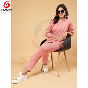 ชุดกีฬาเสื้อวอร์ม2ชิ้นสำหรับผู้หญิงชุดวอร์มผ้าคอตตอนผ้าฟลีซคุณภาพสูง - Product Image 5