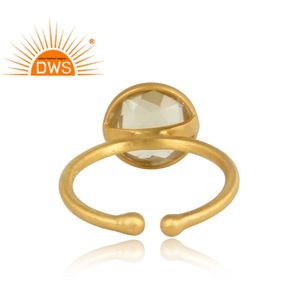 แหวนพลอยบุษราคัมเลมอนธรรมชาติดีไซน์ทำด้วยมือเครื่องประดับแบบปรับได้ - Product Image 5