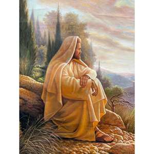 Peinture à l'huile sur toile de Jésus 100% peinte à la main 36 pouces X 24 pouces, chef-d'œuvre unique et original - Product Image 3