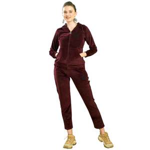 OEM vêtements de sport pour femmes fermeture éclair complète lavage à l'acide survêtement lourd 2 pièces ensembles de jogging logo personnalisé unisexe - Product Image 5