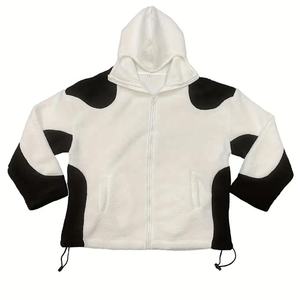 Vente en gros de sweats à capuche zippés personnalisés pour hommes et femmes, vêtements de rue décontractés d'hiver, veste en polaire à blocs de couleur, 100% coton, écologique, Ninja - Product Image 4