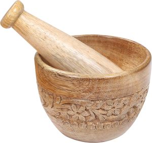 Wooden Mortar and Pestle Grinder/<b>Chopper</b> for <b>Herbs</b> for Garlic Press Coffee Grinder <b>Herb</b> Spice Masher Ginger Crusher Spice - Product Image 5