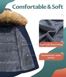 Venta al por mayor abrigos de invierno de la mejor calidad cálido forro polar prendas de vestir rompevientos chaqueta de esquí para las mujeres - Product Image 6