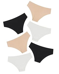 Womens Seamless <b>Nylon</b> Hipster Briefs Highrise Breathable Knitted Underwear Plus Size Solid Lightweight Everyday Soft Comfort Fit - Product Image 1