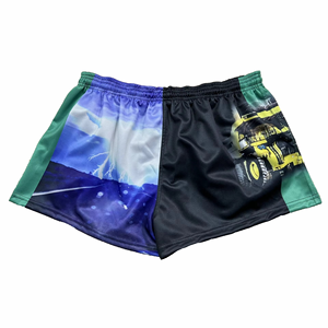 Shorts de rugby unisexes de haute qualité, 100% polyester respirant, impression numérique personnalisée avec logo, vente en gros directe d'usine, 180g - Product Image 4