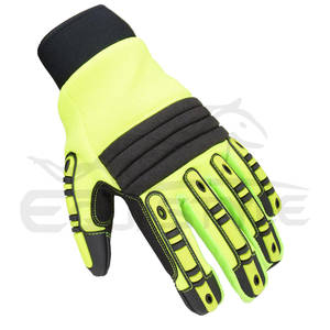 Gants de travail anti-impact Gants professionnels résistants aux coupures en TPR Logo personnalisé Gants de mécanicien de sécurité robustes vert néon noir - Product Image 2