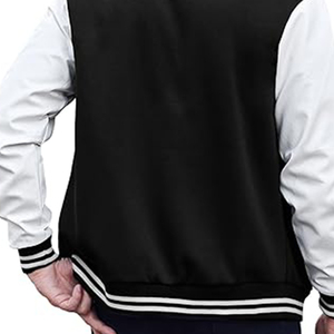 แจ็คเก็ตเบสบอลผู้ชายคุณภาพสูงแบบขายส่งปี 2024 แจ็คเก็ตเลตเตอร์แมนแบบปะติดปะต่อสำหรับผู้ชาย แจ็คเก็ตวาร์ซิตี้แบบเรียบสำหรับผู้ชาย - Product Image 4