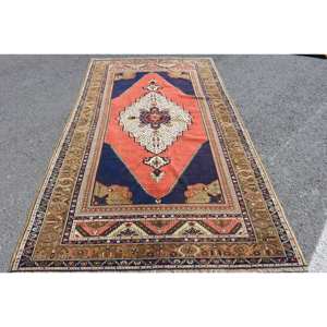 พรมสไตล์ตุรกีขนาดใหญ่ขนาด5.2x8.9ฟุต, มีแผ่นรองยางสำหรับโถงทางเดินห้องหนา10มม. คลาสสิกสีแดงสีดำ - Product Image 1