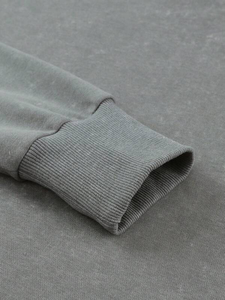 Sudadera Oversize de Cuello Redondo para Mujer, Hombros Caídos, Manga Larga, Gris, Estilo Casual, Pullover Relajado, Top Urbano, Venta al por Mayor B2B - Product Image 5