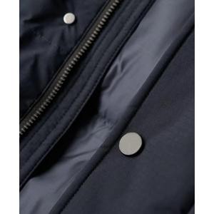 Vente chaude Vente en gros sur mesure Veste longue matelassée pour homme avec col montant et logo frontal Haute qualité Coupe-vent Impression écologique - Product Image 4