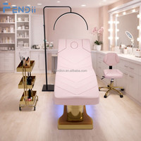 Table de massage rose de couleur personnalisée, lit d'extension de cils électrique de luxe pour salon
