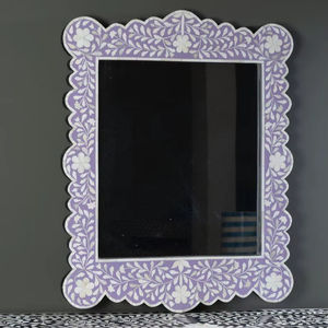 Espejo de Pared Decorativo Moderno con Incrustaciones de Hueso Hecho a Mano, Marco Duradero, Artesanía Ecológica, Elegante Espejo para Sala de Estar o Pasillo - Product Image 1