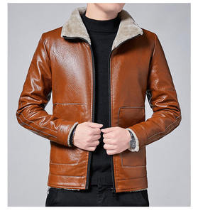 Vestes en cuir pour hommes, style streetwear d'hiver, très vendues - longueur régulière, respirantes, imperméables et chauffantes, prix raisonnable - Product Image 5