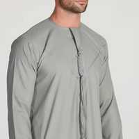 Qamis/Jubba arabe décontracté pour homme de qualité supérieure, nouveau design élégant et vintage, brodé, col montant, longueur cheville, pour l'Aïd