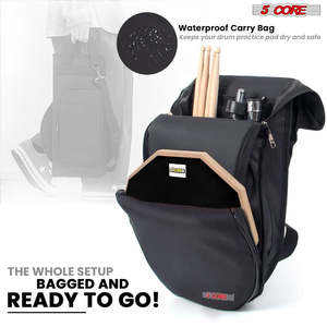 5Core <b>Drum</b> Practice Pad Set 12 Snare Drumming Stand Double Sided Silent Drummer Kit - Product Image 6