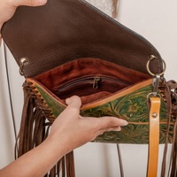 100% cuir véritable frange usiné à la main bleu sud ouest sac sac à main fait à la main tendance sac à bandoulière pour femmes dames