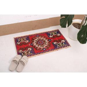Petit tapis turc vintage 1,5x2,8 pieds, tapis persan rouge et bleu - Product Image 2