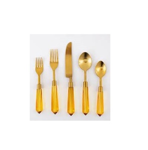 Juego de Cubiertos de Resina Acrílica con Mango para Fiestas, Eventos, Cenas, Juego de Cucharas, Cubiertos de Restaurante - Product Image 5