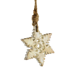 Conception suspendue de Noël en bois avec conception de finition de peinture blanche antique - Product Image 1