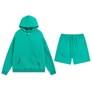 Ensemble sweat à capuche et short de basketball décontracté pour homme, avec broderie frontale, taille élastique épaisse, idéal pour l'automne – Nouvelle collection très prisée - Product Image 1