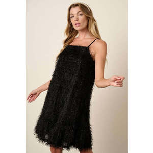 Mittoshop ODM Mini Abito Cami a Tinta Unita con Orlo a Balze di Piume, Logo Personalizzato, Taglia Unica/XS/2XL, Senza Colletto, Stile High Street per il Giorno e la Discoteca - Product Image 1