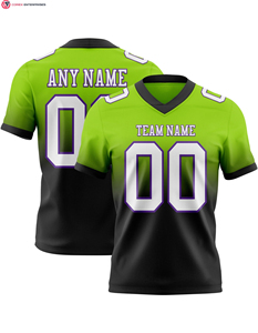 Authentic Fade Fashion Football Jersey Custom <b>Neon</b> <b>Green</b> White Black- Mesh Short Sleeve Breathable Solid Pattern Custom - Product Image 1