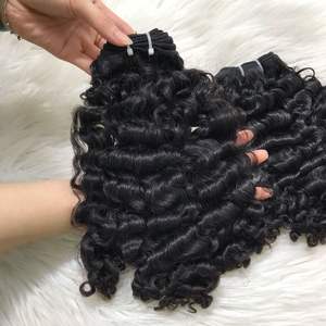 Vente en gros de trame de cheveux bouclés birmans noirs vierges 100% de haute qualité Grand stock de cheveux bruts vietnamiens en dentelle transparente - Product Image 3