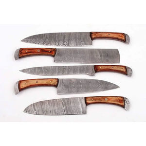 Ensemble de couteaux de chef professionnels en acier Damas faits à la main, durables, ambidextres, à lame large - Product Image 2