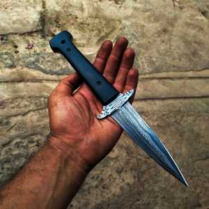 Cuchillo de alta calidad de acero de Damasco nuevo cuchillo de moda hecho a mano personalizado OEM Camping Bush Craft cuchillo de caza con mango fuerte de Micarta - Product Image 5