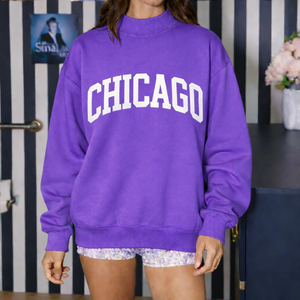 Sweat-shirt à col montant oversize pour femme, tendance automne-hiver, décontracté, streetwear, doux, chaud, tenue de tous les jours - Product Image 6