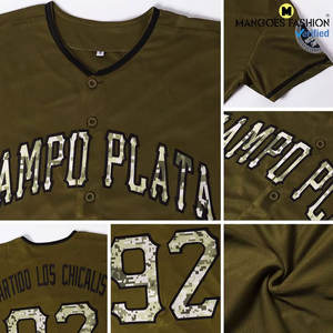 Vêtements de sport respirants, imprimés par sublimation, brodés, logo personnalisé, chemise de baseball à manches courtes boutonnée, vente en gros - Product Image 5