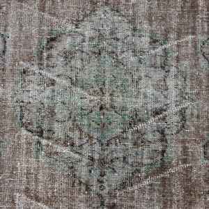 Alfombra Turca de 5.1x8.1 pies, Alfombra Vintage Grande, Alfombra de Lana con Estampado Animal Marrón - Product Image 3