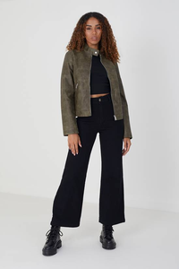 Ventes en gros de vestes en cuir de moto pour femmes, en polyester tricoté, uni, respirant, tendance et très vendues - Product Image 3