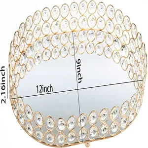 Bandeja redonda martillada para casas de lujo, Plata pulida para Decoración de mesa, oro antiguo para banquetes y eventos, caja fuerte chapada - Product Image 4