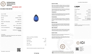 8.25 Ct Natural <b>Tanzanite</b> Pear Cut Loose Gemstone 16.50x12.50mm IGI Certified High Quality Faceted Stone Wholesale Supplier - Product Image 2