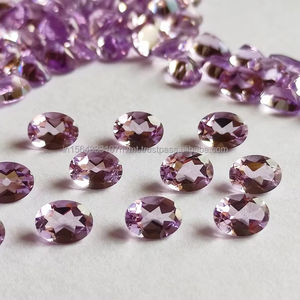 Amatista Rosa natural y morganita Rosa 10x14mm Diseños únicos Corte facetado Gemas de forma ovalada suelta para joyería - Product Image 1