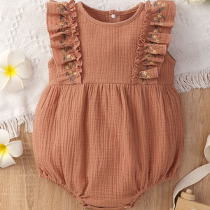 Ropa de Bebé de Verano, Mono de Algodón Orgánico de Bambú Estampado, Mono de Algodón Orgánico Certificado para Recién Nacidos, Teñido Natural - Product Image 1